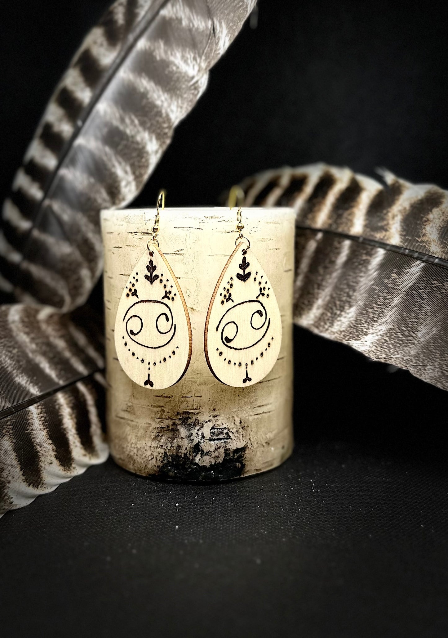 Zodiac: Cancer Teardrop Earrings